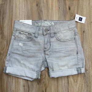 GAP Gray Denim "Boy Fit Short" Girl's Size 5 Adjustable Waist NEW with tags!